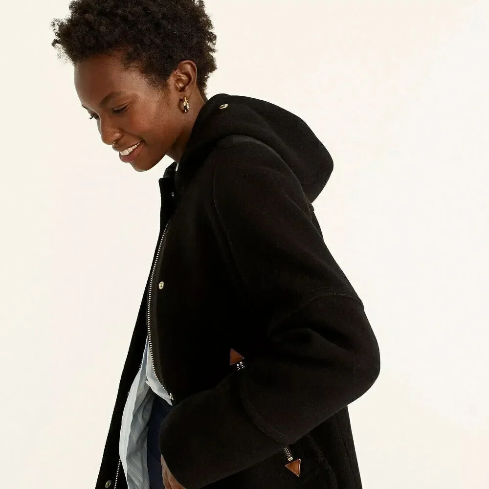 J. Crew Chateau Parka in Italian Stadium-Cloth Black 2 - Picture 5 of 12